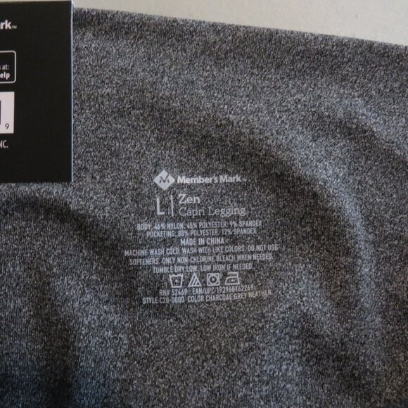 Members Mark Zen Capri Leggings Large Yoga Lounge Pants NWT - Picture 5 of 5